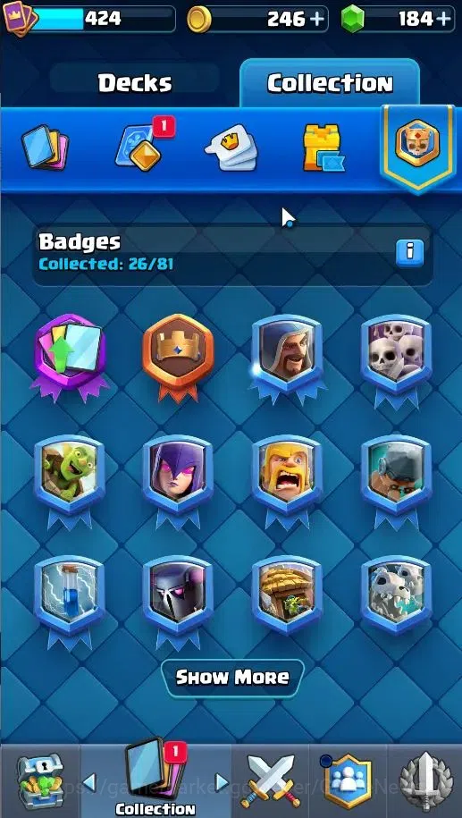 Clash Royale Accounts High-End Lv 424|KTL 10|Trophy 3057|Card 53/121|1 Hero,3 EVO|2 MAX 10 Epic,18 Rare,22 Common|Gems 14