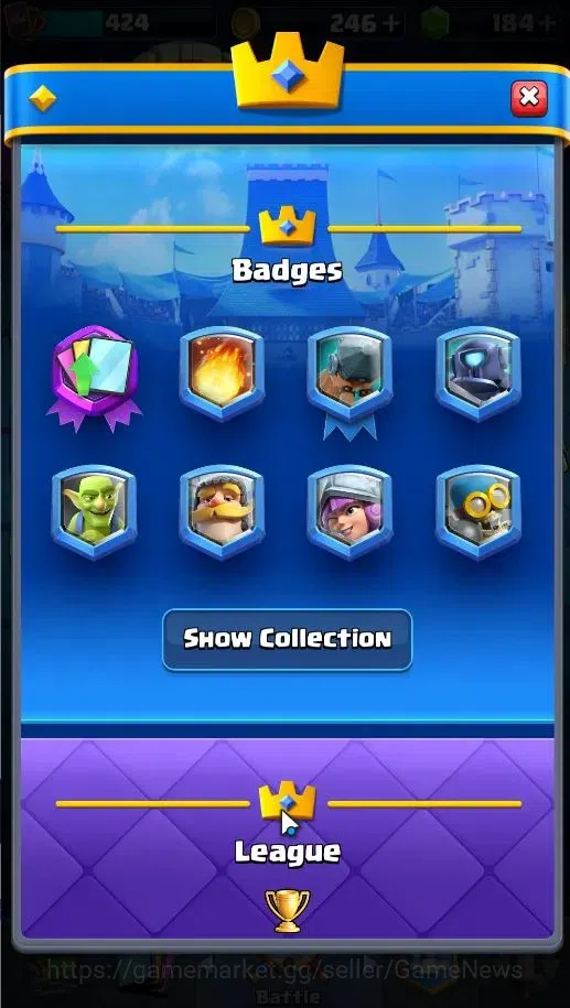Clash Royale Accounts High-End Lv 424|KTL 10|Trophy 3057|Card 53/121|1 Hero,3 EVO|2 MAX 10 Epic,18 Rare,22 Common|Gems 4