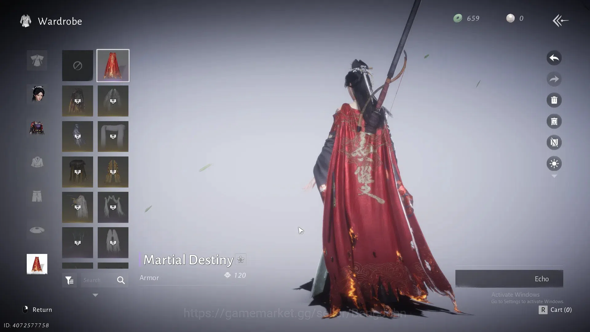 Where Winds Meet Accounts ASIA | Selector On 1 Harmonic Core | MC Female | Lv 20 (Starter) | Limited Martial Destiny Armor 2