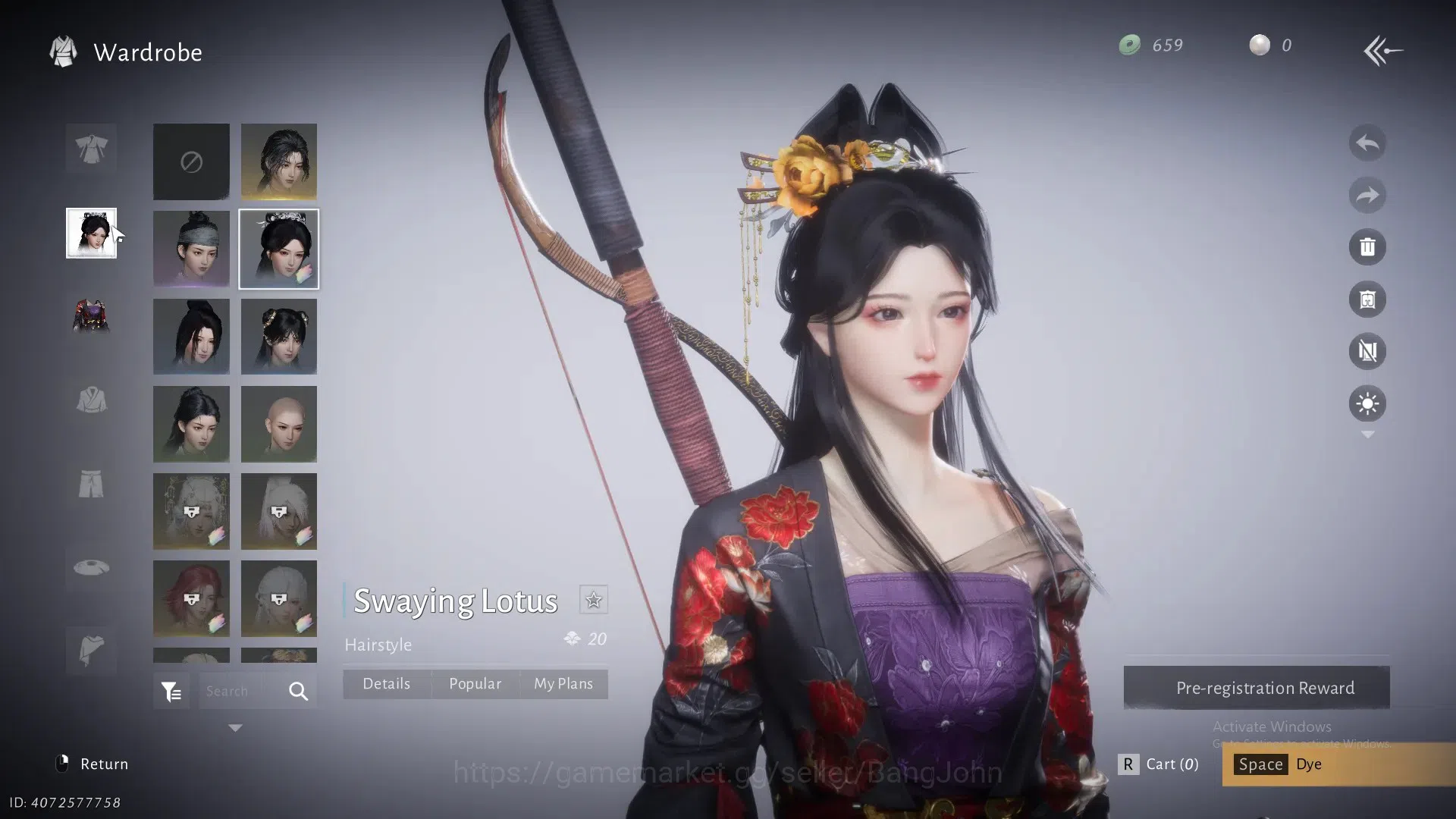 Where Winds Meet Accounts ASIA | Selector On 1 Harmonic Core | MC Female | Lv 20 (Starter) | Limited Martial Destiny Armor 4