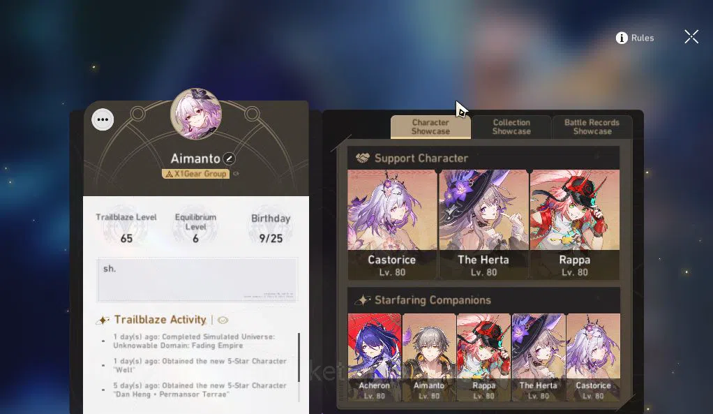 Honkai Star Rail Accounts ASIA|TL65|Free ZZZ|9 Limited|Castorice+Sign,Everng image 2
