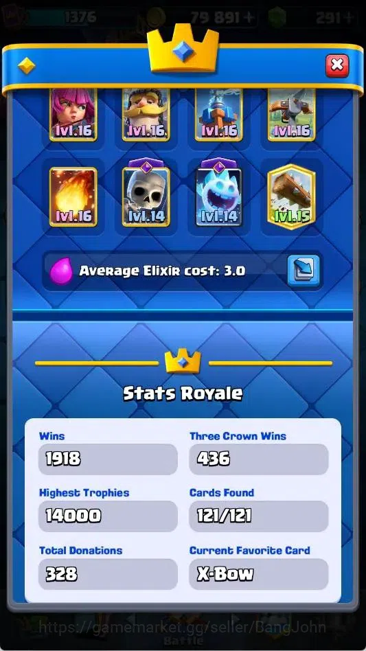 Clash Royale Accounts Mobile | Trophy 14000|KTL 15|Card 121|5 Max L16|11 image 4
