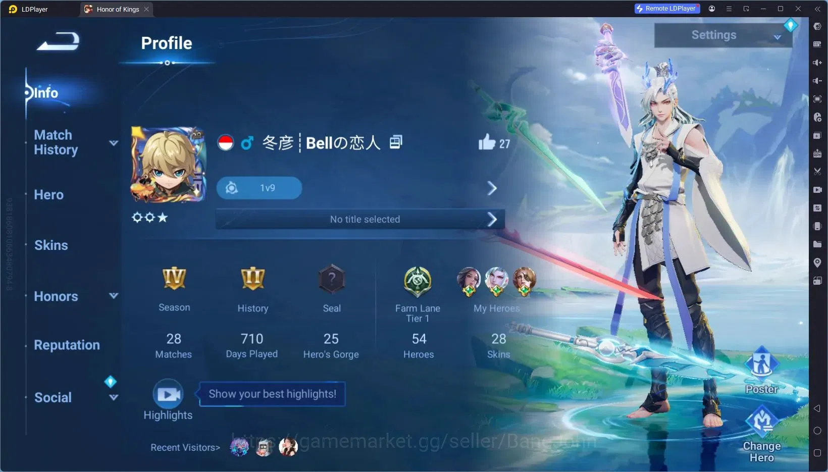 Honor of Kings Accounts Global |54H 28S|Legend Lady Sun, Legend Angela, 5  image 2