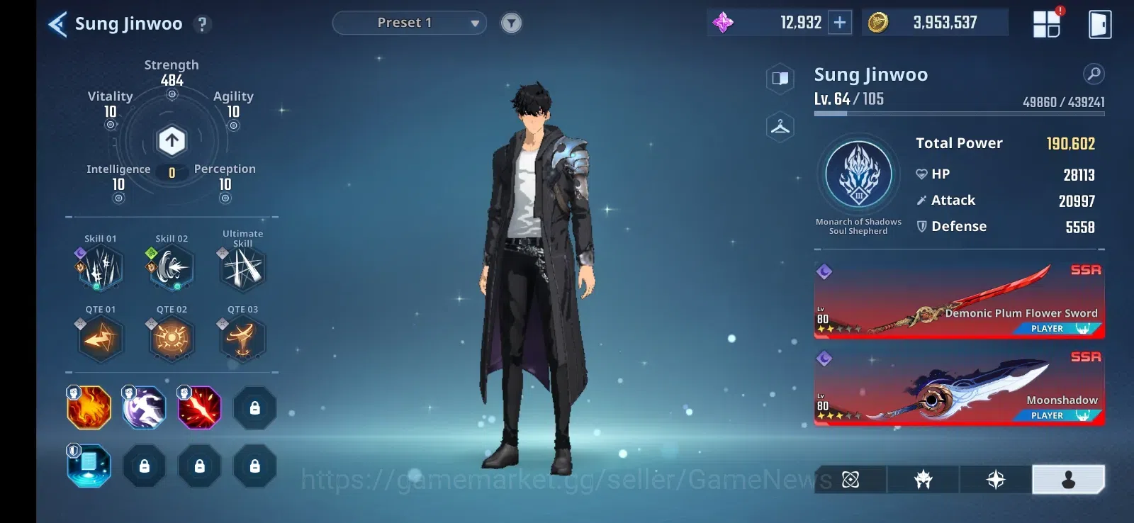 Solo Leveling: ARISE Accounts Total Power 545K |11SSR| GotoA5+SignA1, AmamiyaA6+ image 1