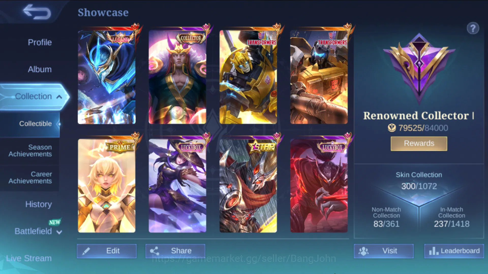 Mobile Legends: Bang Bang Accounts Hero 131|Skin 300|Legend Gusion|TF Xborg|Prime Bea image 2
