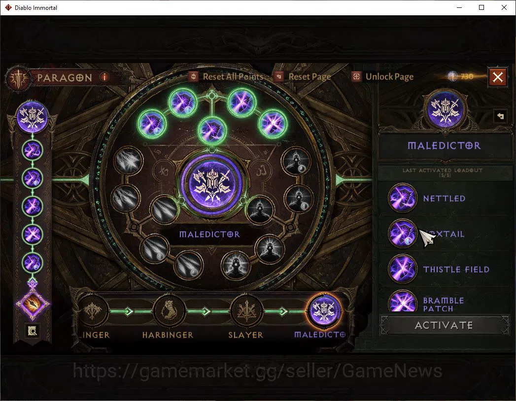 Diablo Immortal Accounts Mid-Tier SA - malah|Change Server On|Lv60(830)|Necromancer|CR 36k|Reso 300|Paragon 10