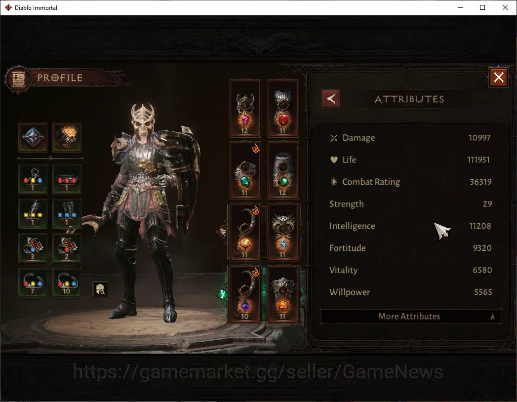 Diablo Immortal Accounts Mid-Tier SA - malah|Change Server On|Lv60(830)|Necromancer|CR 36k|Reso 300|Paragon 4