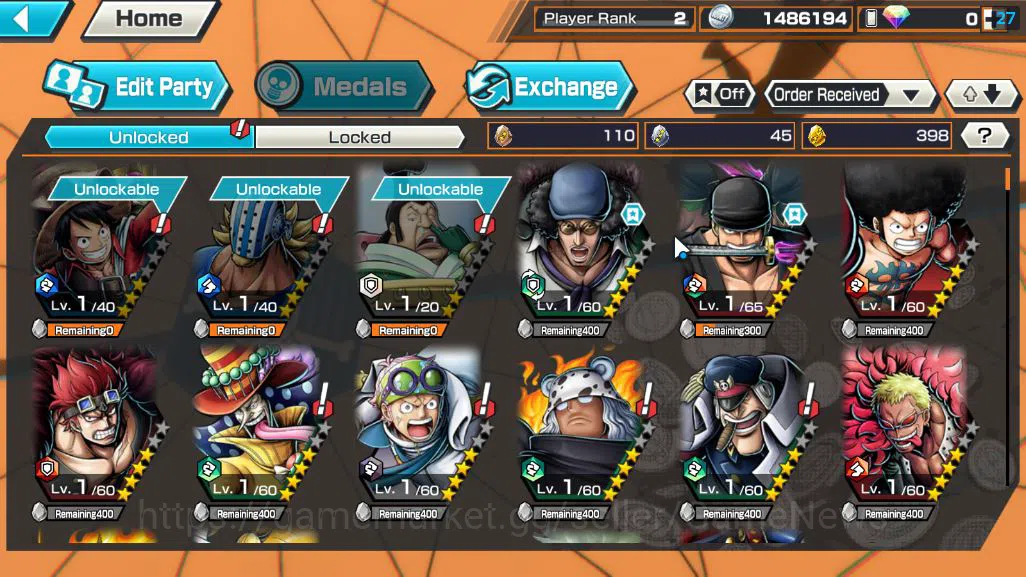 One Piece Bounty Rush Accounts Starter Global|3 EX|Blackbeard Pirates Kuzan,Raid On Onagashima Roronaoa Zoro,TFE Marshal D 4