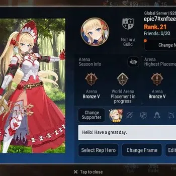 Epic Seven Accounts Starter Global Unverif|Starter|2ML(AYufine,TRElvira)+5 *5 Char|PoH+Bless ON|Stove(ES893Z)