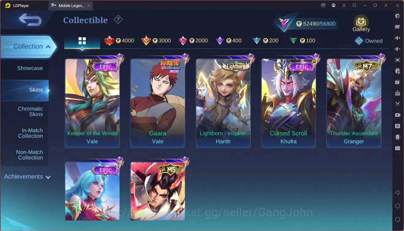 Mobile Legends: Bang Bang Accounts Collector Global|Hero 99|Skin 201|Renowned|Prime Granger|KOF Karina|5-STAR 13