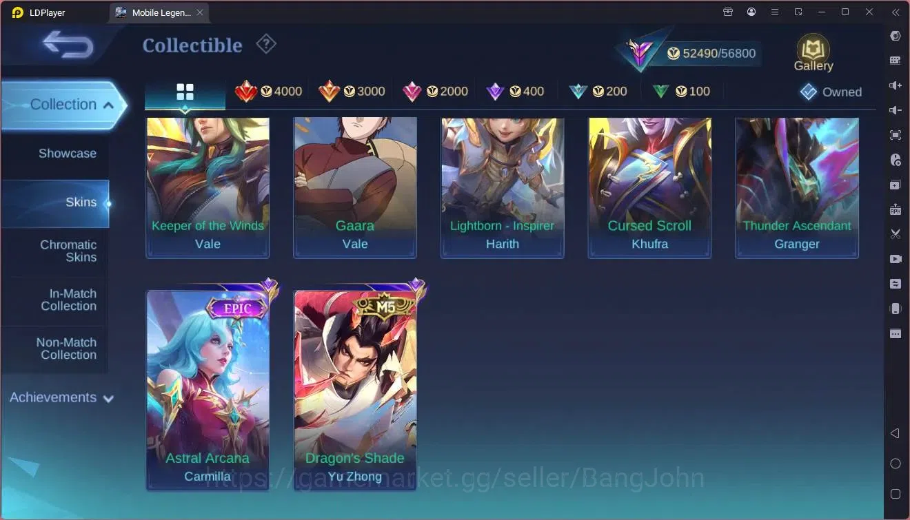 Mobile Legends: Bang Bang Accounts Collector Global|Hero 99|Skin 201|Renowned|Prime Granger|KOF Karina|5-STAR 14
