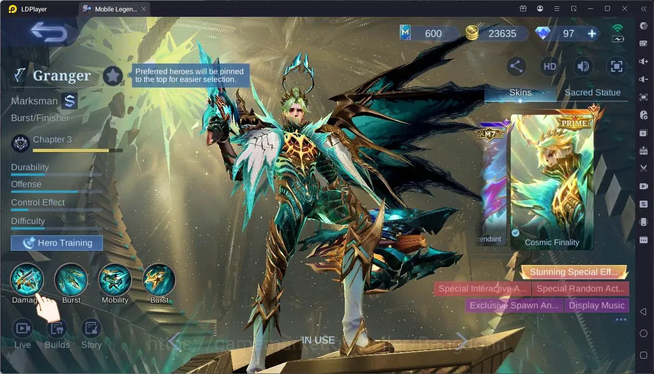 Mobile Legends: Bang Bang Accounts Collector Global|Hero 99|Skin 201|Renowned|Prime Granger|KOF Karina|5-STAR 18