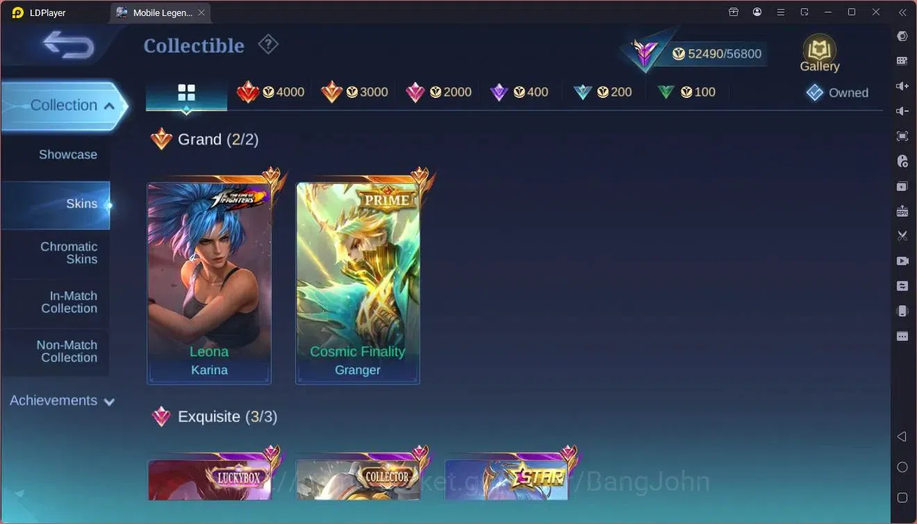 Mobile Legends: Bang Bang Accounts Collector Global|Hero 99|Skin 201|Renowned|Prime Granger|KOF Karina|5-STAR 7