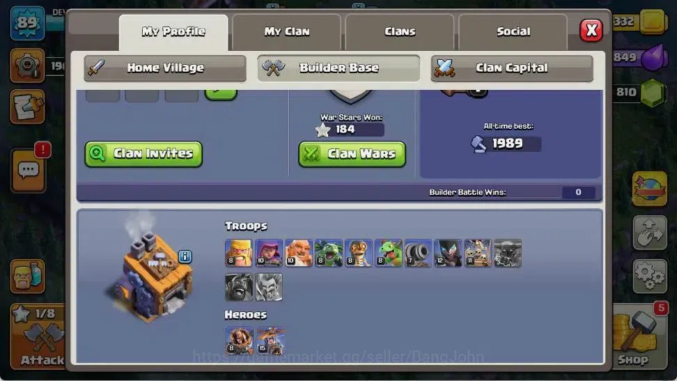 Clash of Clans Accounts Global |TH 11-BH 8|LVL 89|BK 41,AQ 42,MP 29,GW 20, image 12