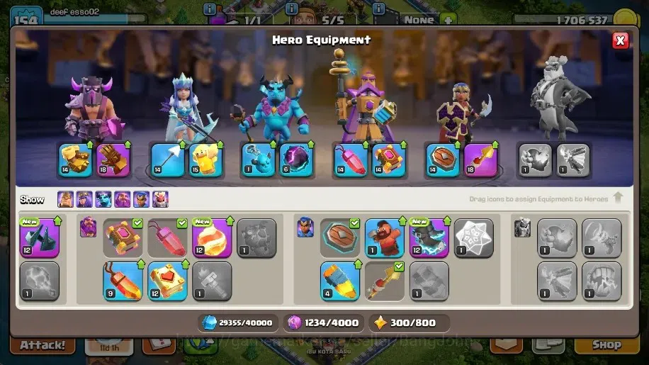 Clash of Clans Accounts Global|TH 14-BH 7|4 Gold & 3 Legend Skins|Lvl 154| image 13
