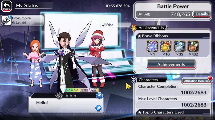 Bleach: Brave Souls Accounts [GLOBAL]50K Orb|Rukia 10th Anniv,Santa Society(Gis image 2