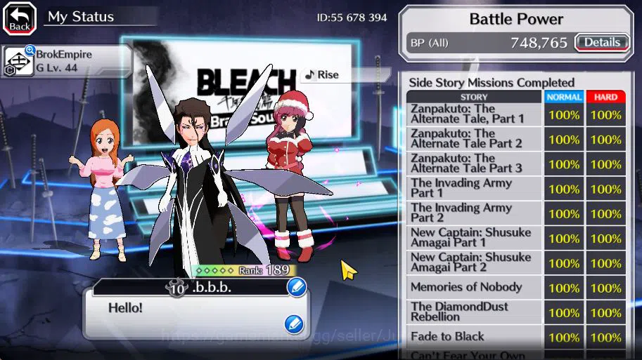Bleach: Brave Souls Accounts [GLOBAL]50K Orb|Rukia 10th Anniv,Santa Society(Gis image 4
