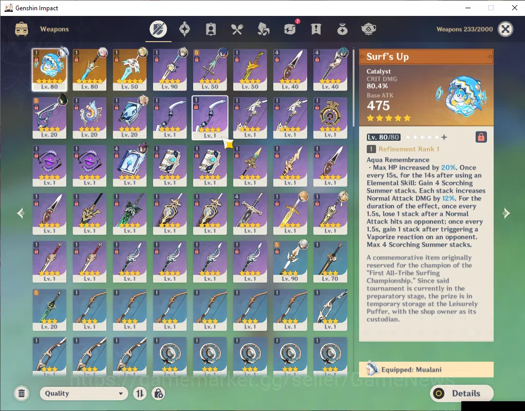 Genshin Impact Accounts ASIA|AR 55|4 Limited+3(*5Weapon)|MualaniC1+sign,Xi image 5