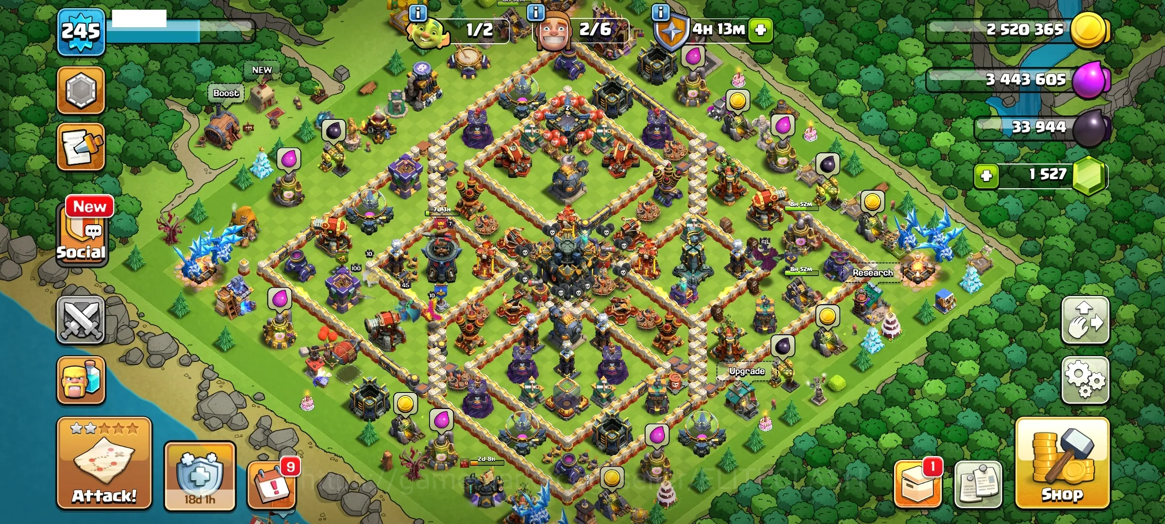 Clash of Clans Accounts Others |FVT|TH17 EXP 245-HERO 99.100.68.72.45.2=Change Name Ready 1