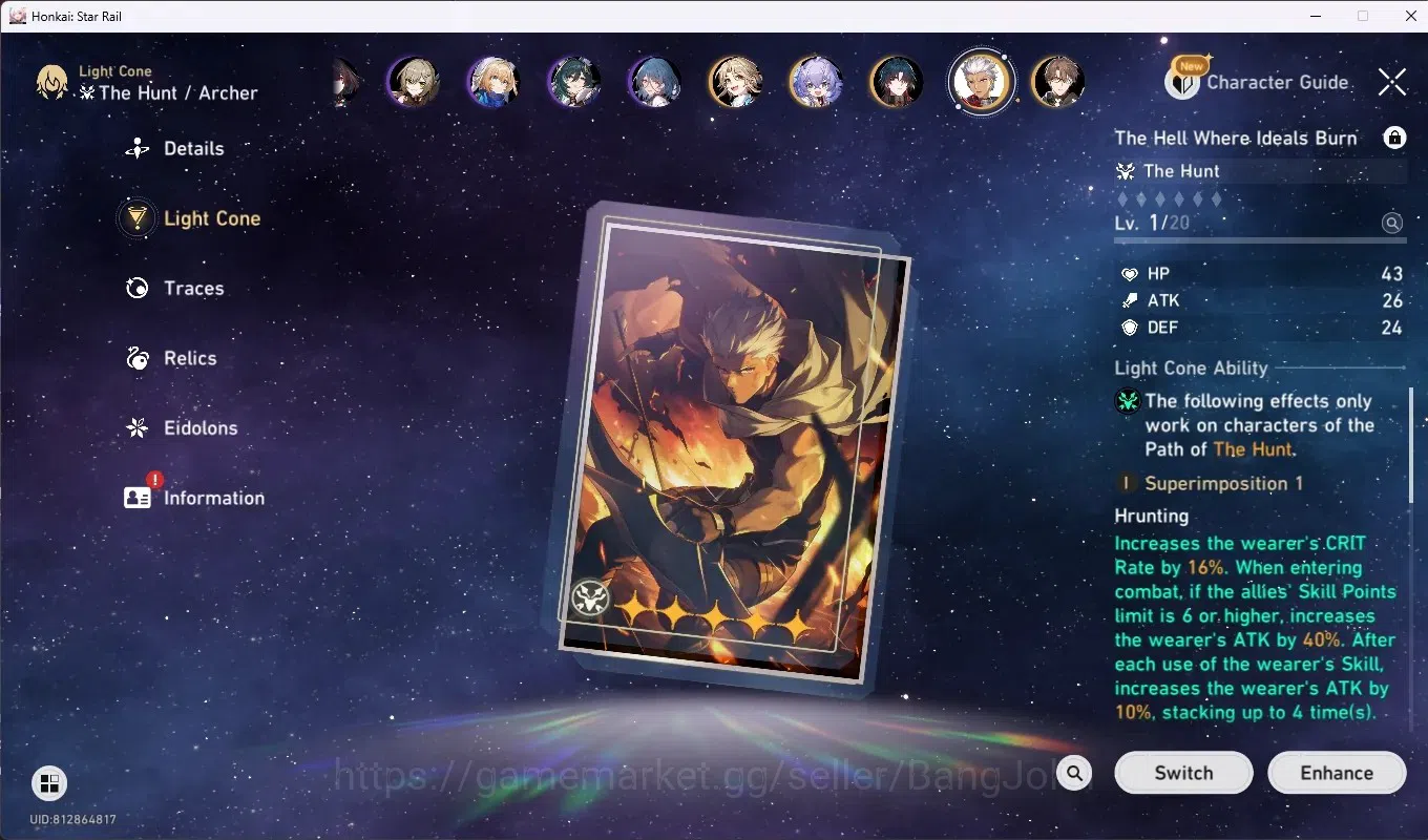Honkai Star Rail Accounts ASIA|TL 70|24 Limited [CastoriceC2,Acheron,Jiaoqiu image 12