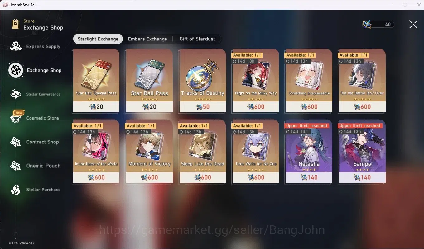 Honkai Star Rail Accounts ASIA|TL 70|24 Limited [CastoriceC2,Acheron,Jiaoqiu image 14