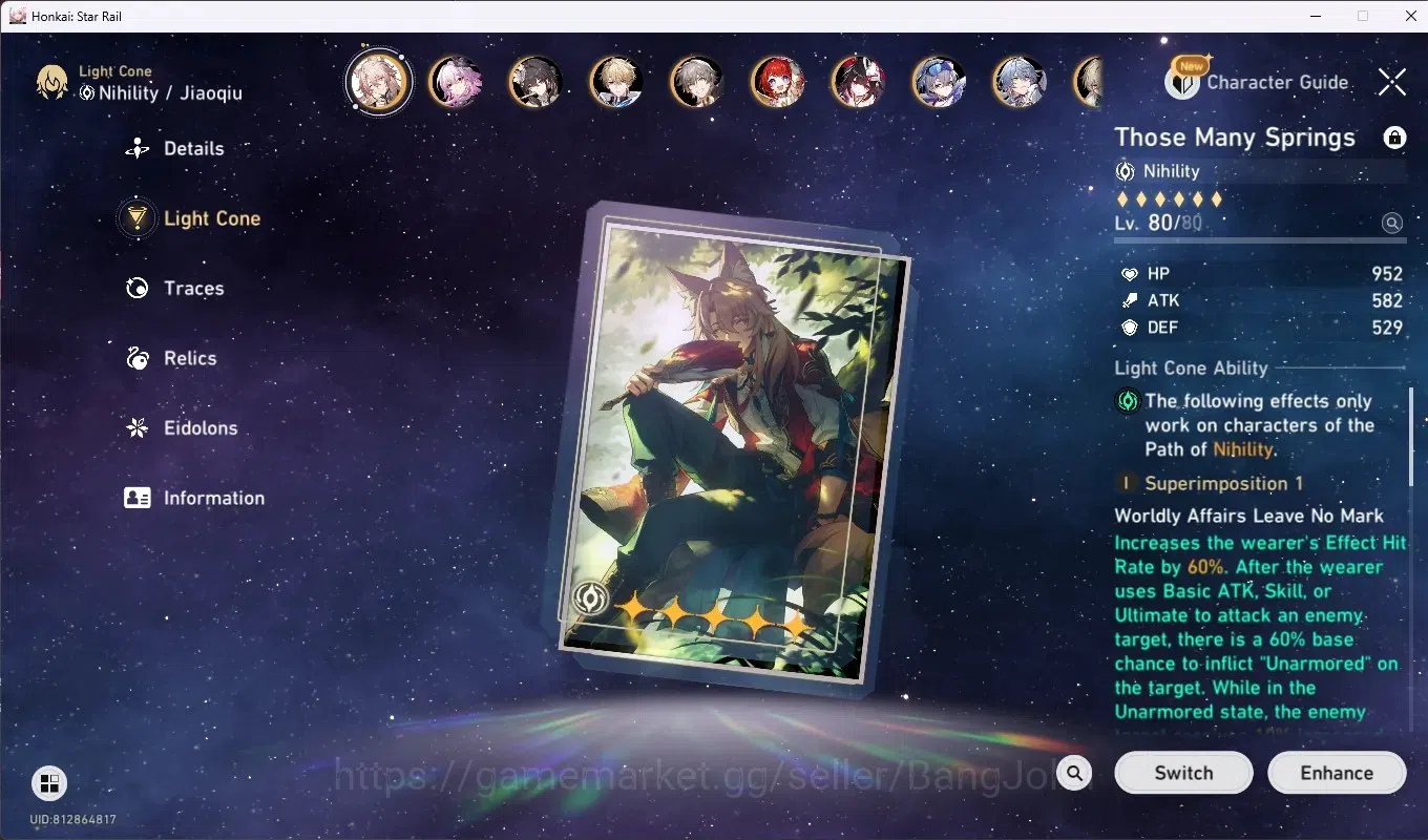 Honkai Star Rail Accounts ASIA|TL 70|24 Limited [CastoriceC2,Acheron,Jiaoqiu image 8