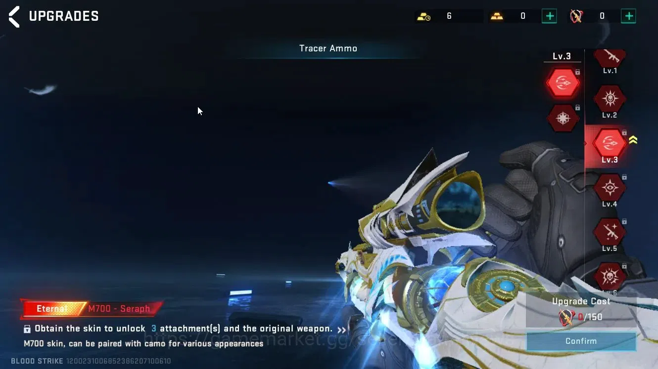 Blood Strike Accounts High-End ASIA|ETERNAL M700-Seraph Lv3|ULTRA Melee Lightblade-Dark Force|Legendary 8