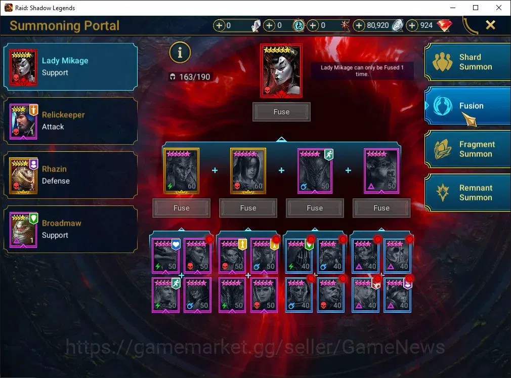 Raid: Shadow Legends Accounts Lv 43|Power 1,1M|1 Mythic[NQ Krixia]|30 Legend(RN  image 18
