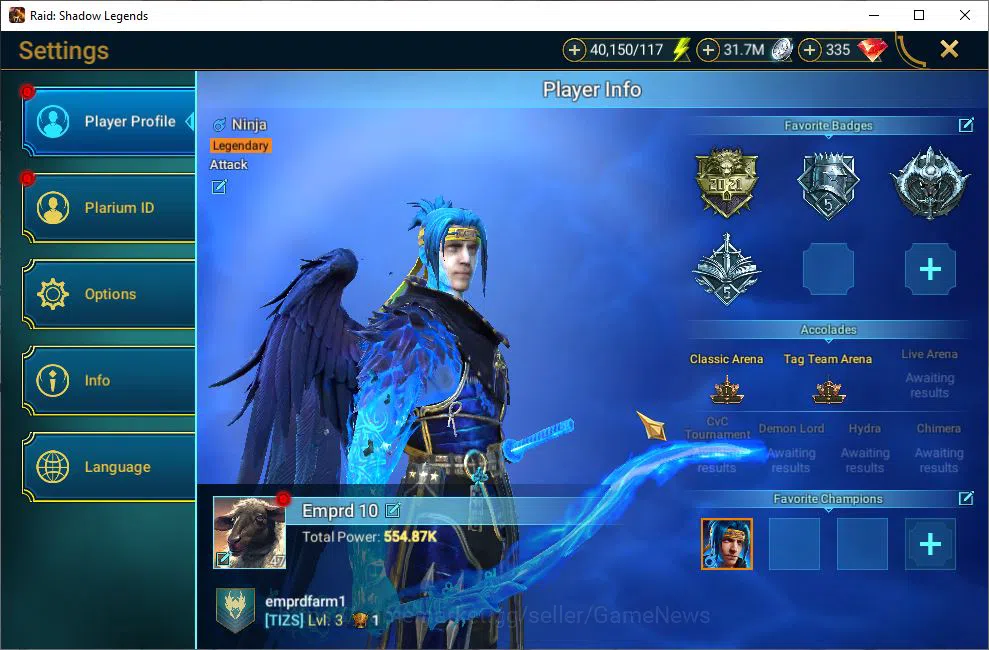 Raid: Shadow Legends Accounts Lv47 554K Power|25 Legendary(Xenomorph,Ninja,Alice image 2