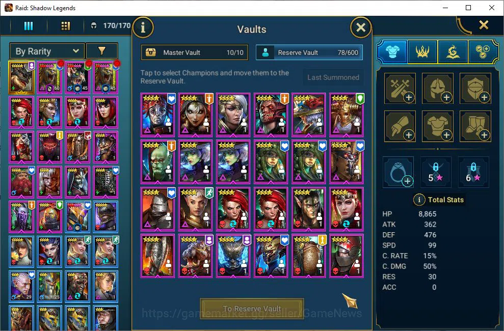 Raid: Shadow Legends Accounts Lv47 554K Power|25 Legendary(Xenomorph,Ninja,Alice image 6