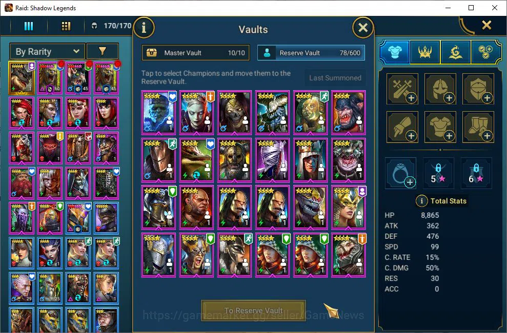 Raid: Shadow Legends Accounts Lv47 554K Power|25 Legendary(Xenomorph,Ninja,Alice image 8