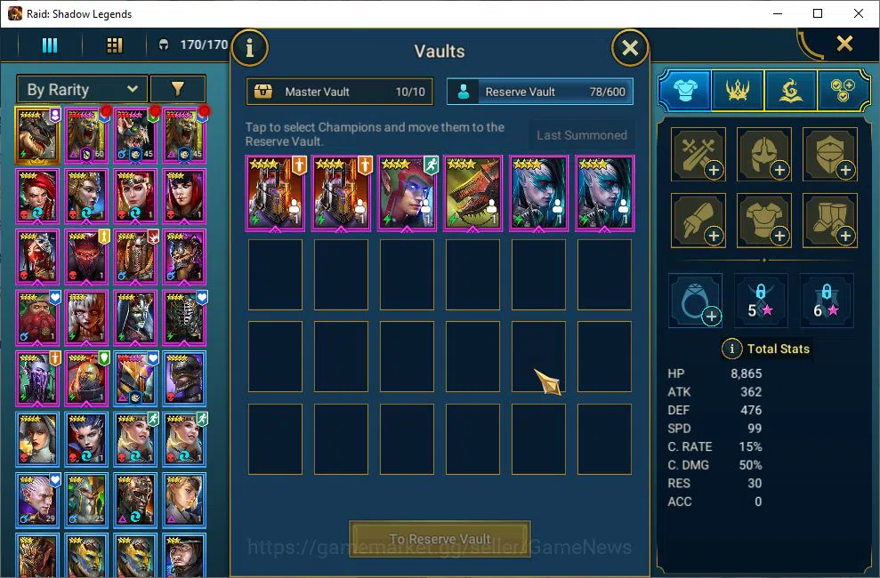 Raid: Shadow Legends Accounts Lv47 554K Power|25 Legendary(Xenomorph,Ninja,Alice image 9