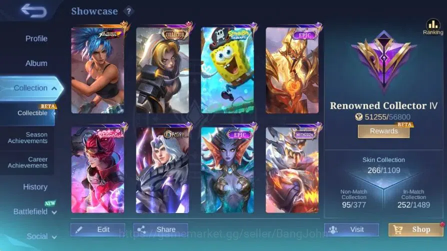 Mobile Legends: Bang Bang Accounts Global|Hero 132|Skin 266|Renowned|Collector Natali image 14