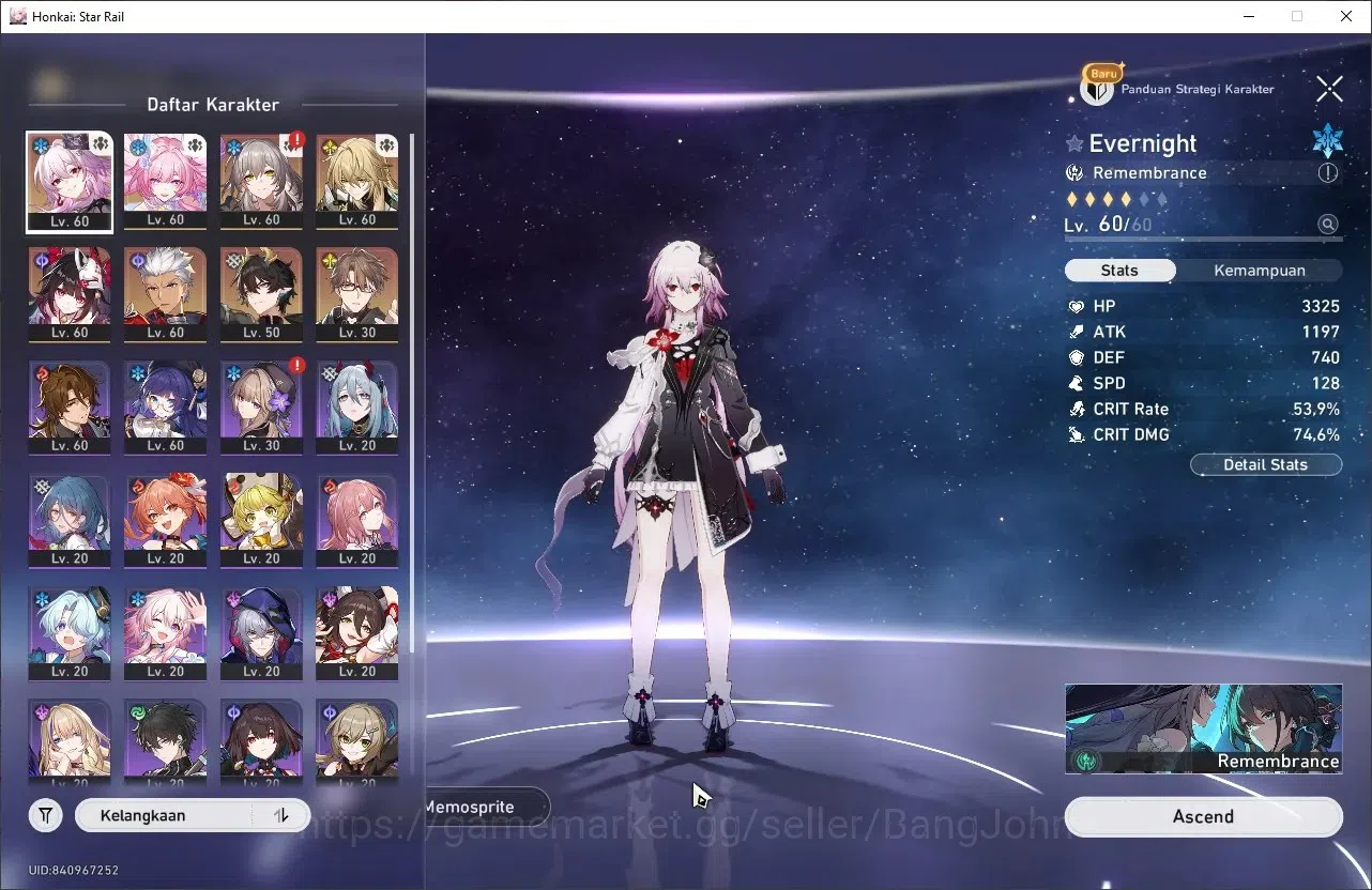 Honkai Star Rail Accounts ASIA | TL 44 | Sterter Evernight, Cyrene, Sprakle, image 7