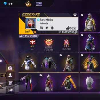 Free Fire Accounts INDONESIA - AKUN MURAH VAULT BAJU 500 - TOTAL VAULT 1771 - AKUN SPEK IDAMAN
