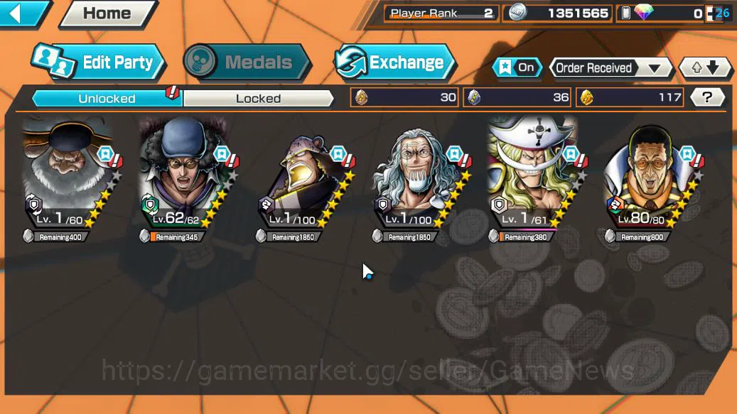 One Piece Bounty Rush Accounts Starter Global|4 EX | AMS Borsalino,T5E ST.Jaygarcia,Great Pirate Edward Newgate,Blackbeard 3