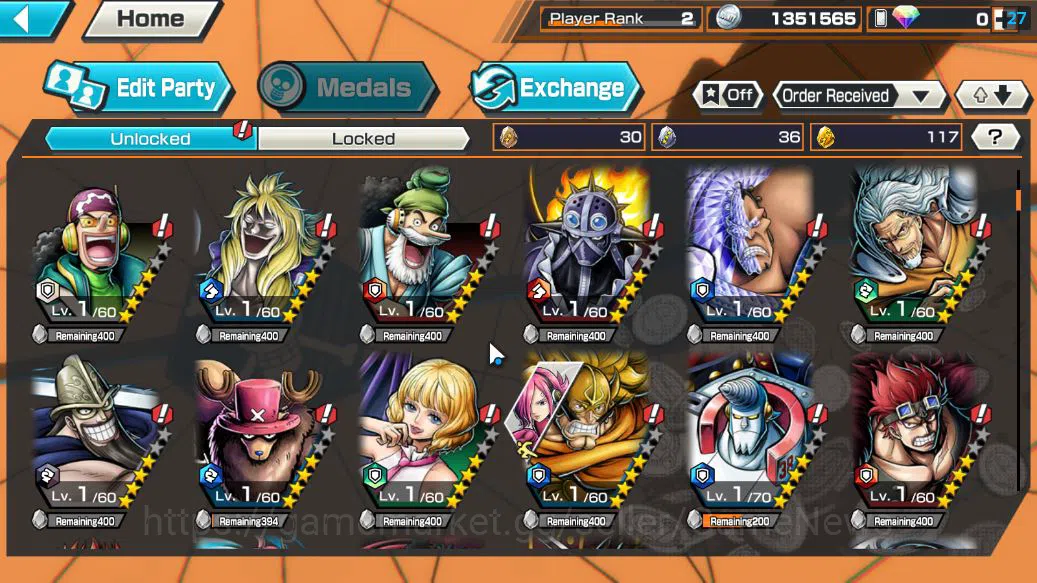 One Piece Bounty Rush Accounts Starter Global|4 EX | AMS Borsalino,T5E ST.Jaygarcia,Great Pirate Edward Newgate,Blackbeard 5