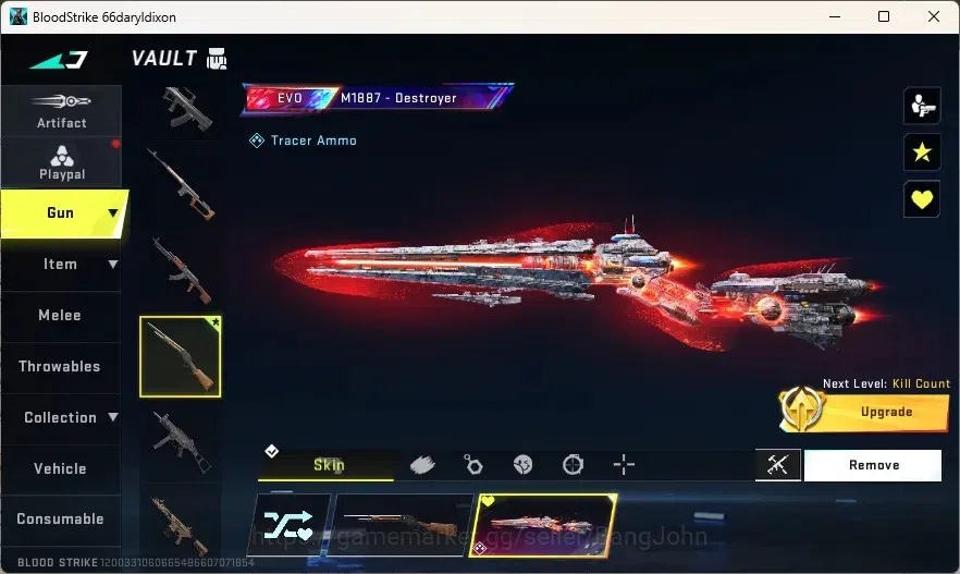 Blood Strike Accounts High-End ASIA | 1 EVO: M1887-Destroyer|Epic Name-Changing Card|Legendary Skydive Trail|6Upgrade Point 2