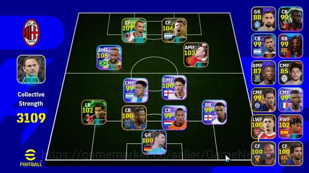 eFootball Accounts Legends & Iconic Players Android|Epic Andriy Shevchenko AC Milan 02-03,Wayne Rooney,Sergio 1