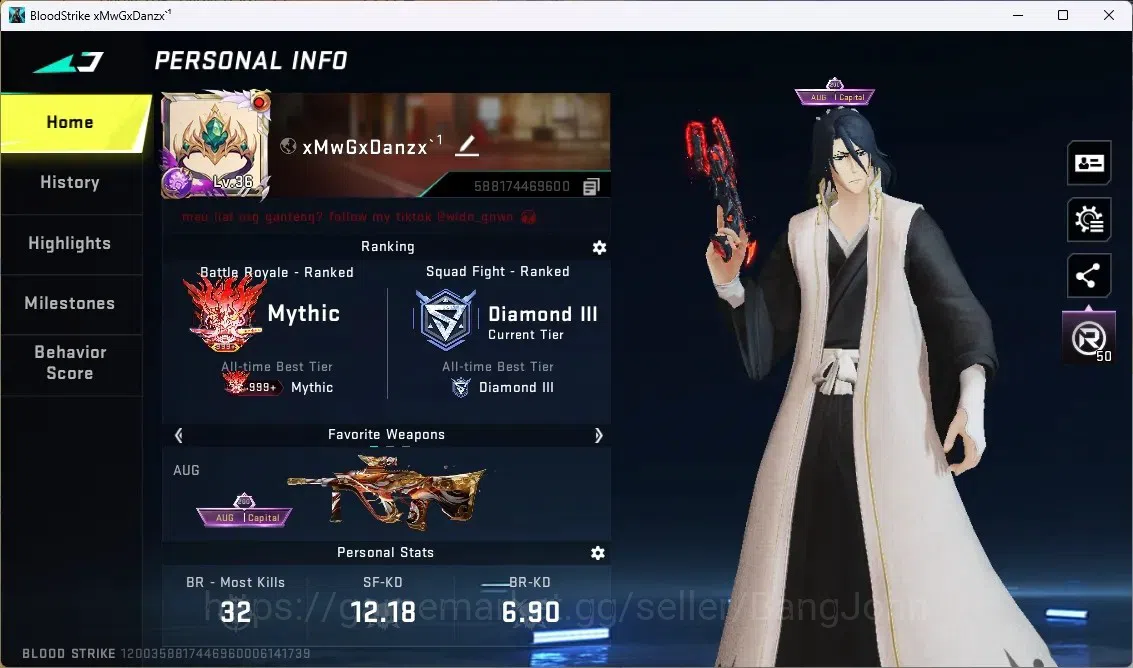 Blood Strike Accounts ASIA | 1 ETERNAL: Desert Eagle-Scorpius | 2 TR Gun image 1