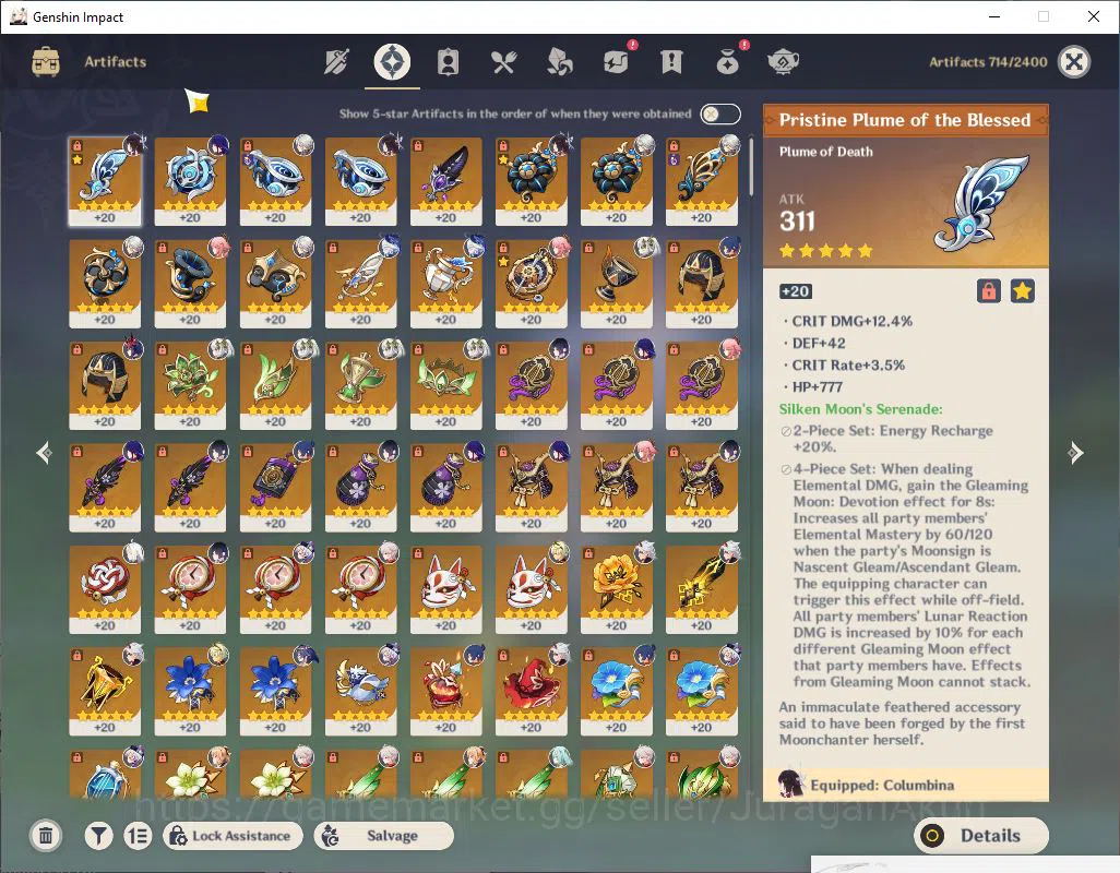 Genshin Impact Accounts Mid Game ASIA|AR 57|10Limited +5(*5Weapon)|Columbina,Arlecchino+sign,Yelan,Yae 11