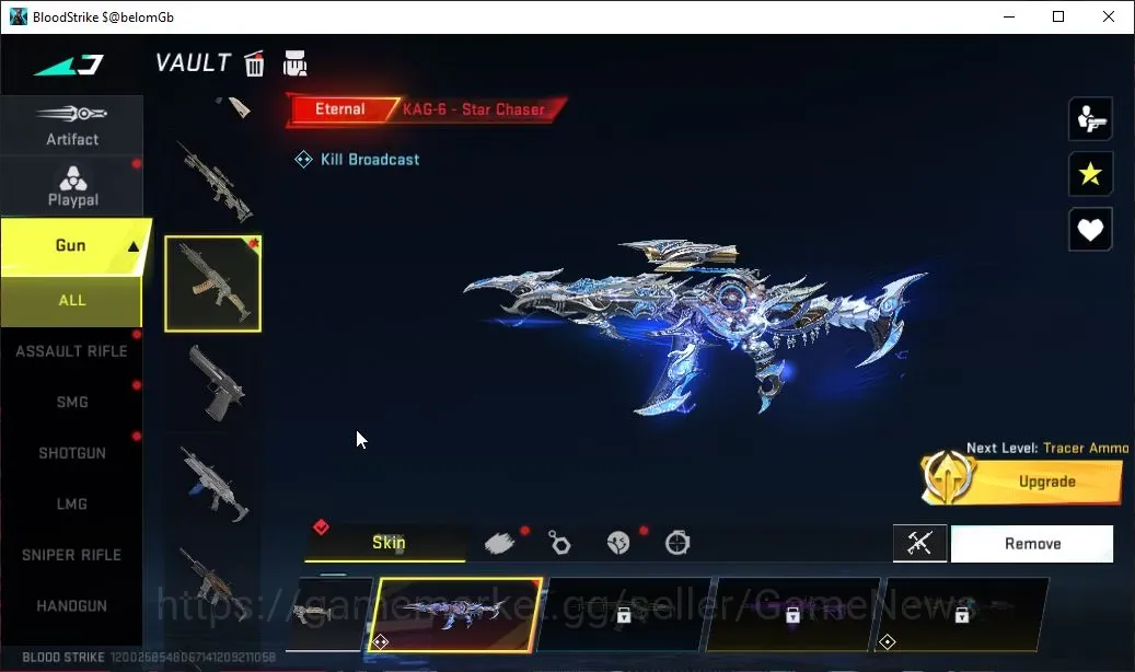 Blood Strike Accounts High-End ASIA|ETERNAL KAG-6 Star Chaser Lv2|Ultra FN2000 Phantomrift|Legendary M4A1 Violet Wraith|Log 1