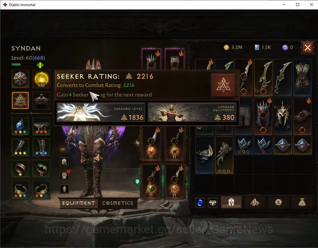 Diablo Immortal Accounts EU - aranoch|CS ON|Lv60(668)|Tempest|39k CR|Reso 3 image 5