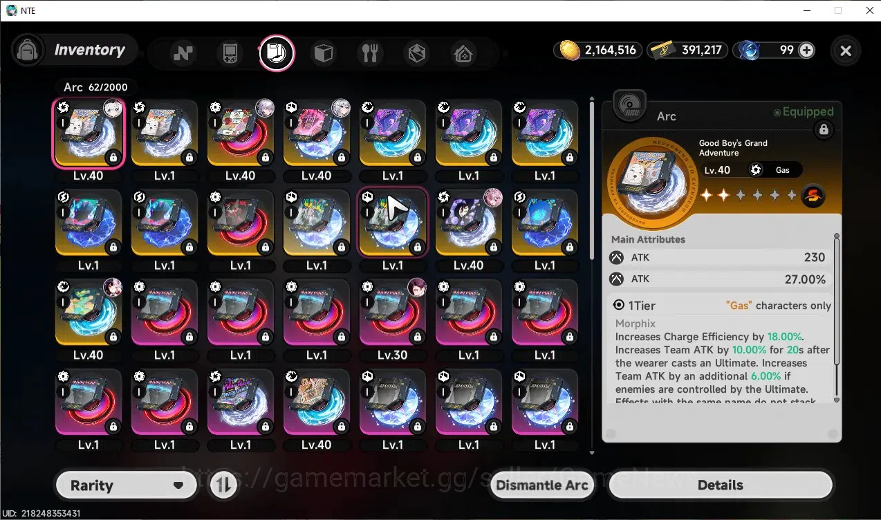 Neverness to Everness Accounts GLOBAL SEA|HL 30|TL 20|5 SSR 1 Limit[Lacrimosa+Sig image 11