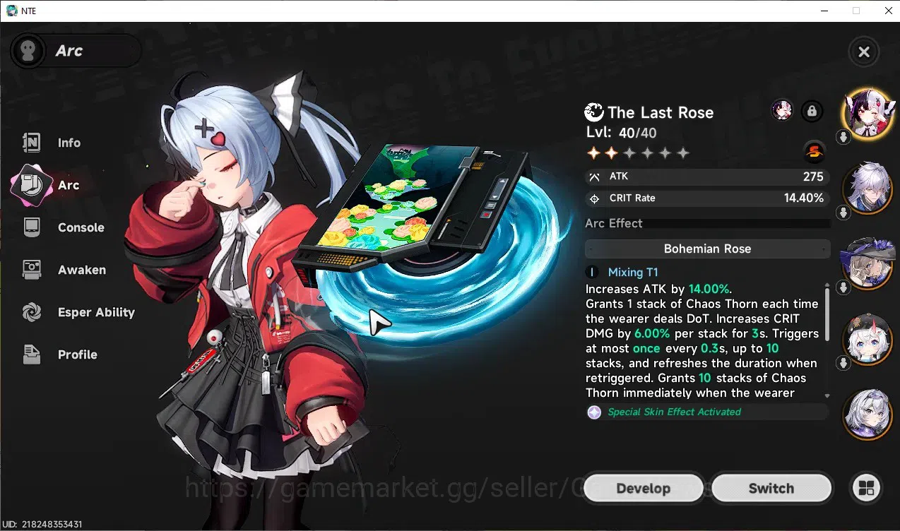 Neverness to Everness Accounts GLOBAL SEA|HL 30|TL 20|5 SSR 1 Limit[Lacrimosa+Sig image 4