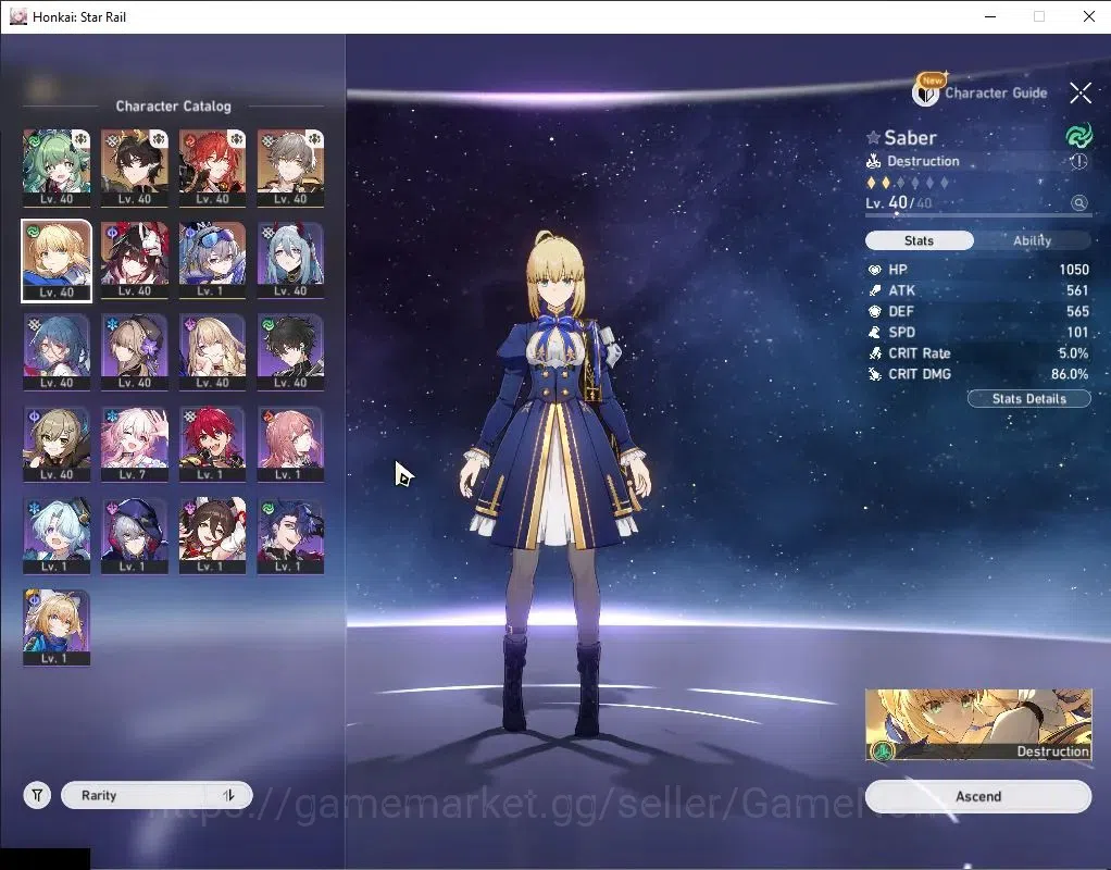 Honkai Star Rail Accounts Others Asia|TL 30|5 Limited|(Saber)+Sign Huohuo E1,Sparkle,DHPT,Silver Wolf,Himeko Etc|Male 4