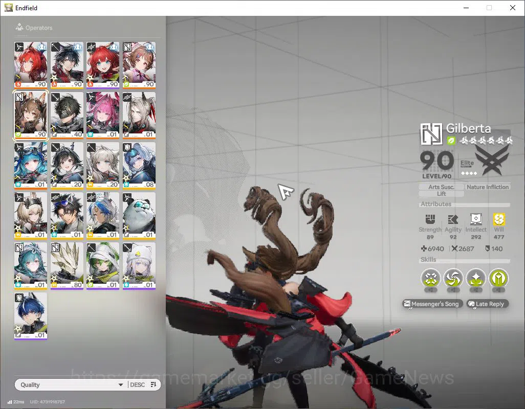 Arknights: Endfield Accounts ASIA|Lv 57|SSR 6(3Limit)[Laevatain,Gilberta+Sign]  image 4