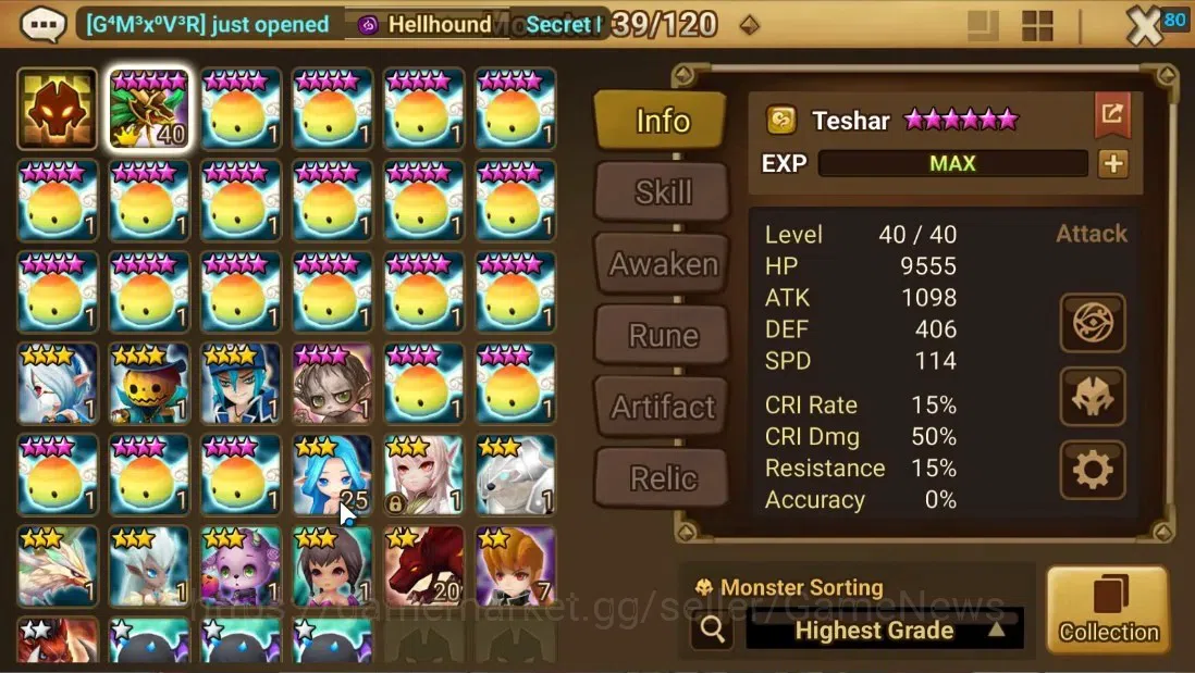 Summoners War: Sky Arena Accounts Starter ASIA|Lv 26|Ready Gacha|99 12 YSC + 160 11 YSC + 3 LAAS + 5 LS + 4 LDS + 118 MS |1 8