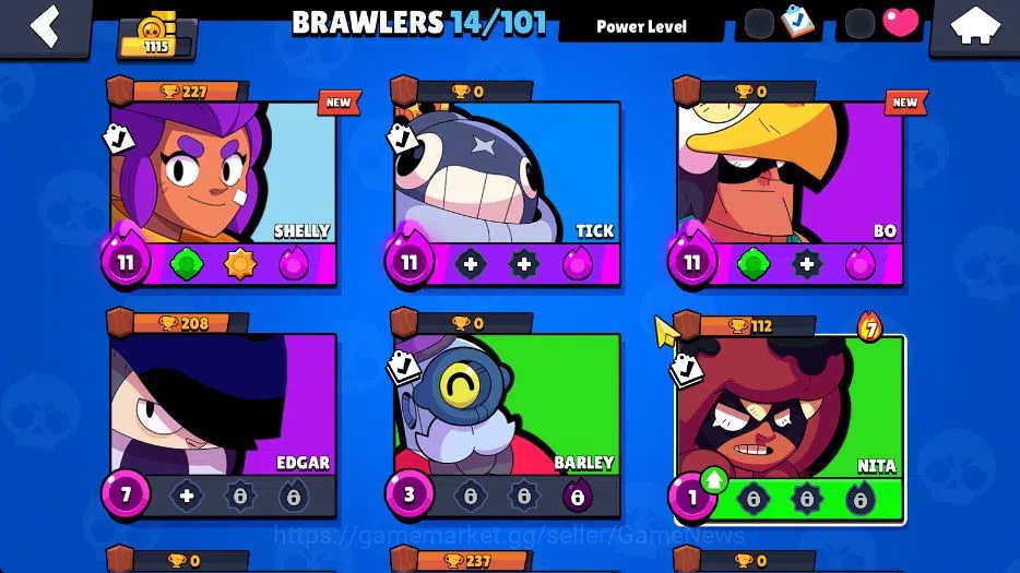 Brawl Stars Accounts 1115 Trophy|5K Bling 50 Gem|14 Brawlers 3 Max Lvl  image 5