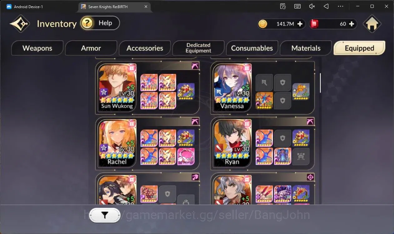 Seven Knights Re:Birth Accounts Global |5 EX7(Fai TC1,Juri TC 1,Gelidus TC1,Melia, image 13